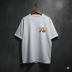 White t-shirt with number 73 front left chest