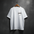 White t-shirt with 'ENDURE' patch on the left side chest