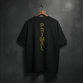 Black t-shirt with mossy 'PRIMAL' printed on the back