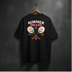 Black t-shirt with 'Summer Smash' design at the back
