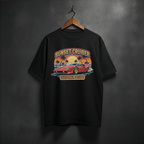 Black t-shirt with 'Sunset Cruiser California Dreams' graphic front chest