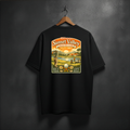 Black t-shirt with 'Sunset Valley Country Club' graphic back view