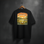 Black t-shirt with 'Sunset Valley Country Club' graphic back view